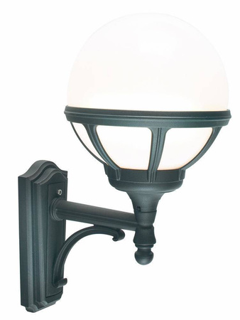 Kinkiet zewnętrzny BOLOGNA 361 BLACK E27 LED 9W MILKY LAMPSHADE Norlys