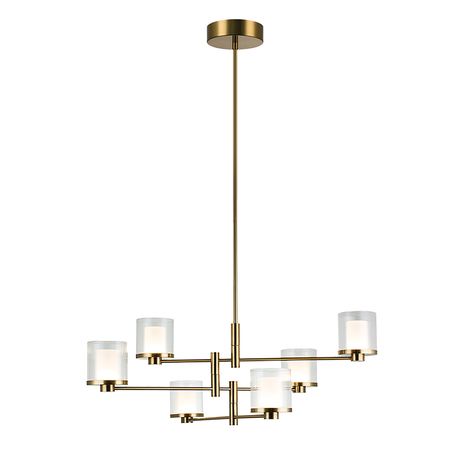 PENDANT LED LIGHT 42W 3000K METAL-GLASS GOLD (23019 Zambelis) - Zambelis