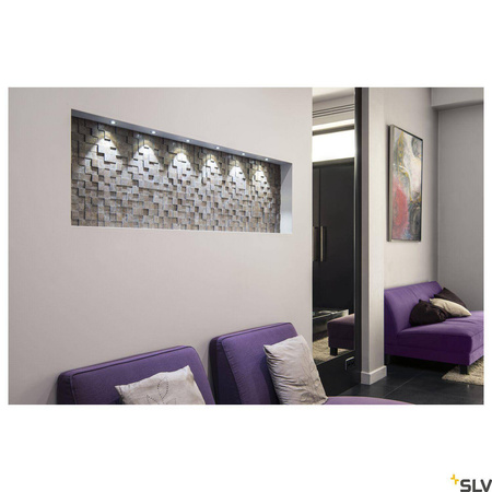 DEKLED, lampa wpuszczana, LED, 3000K, okrągła, kolor srebrny metaliczny, 1W (112242) - SLV