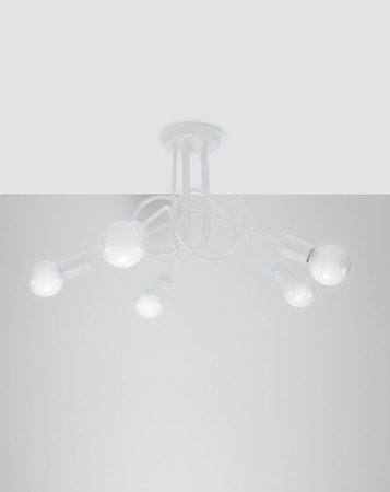 Żyrandol SUPEŁ 5 biały (SL.1432) - Sollux Lighting