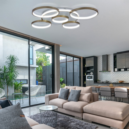 LAMPA DEKORACYJNA SUFITOWA 120W ZŁOTA + PILOT DL-Z03 SEMPRE - DomenoLED