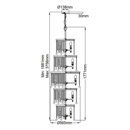 Żyrandol Piper (KL-PIPER-18P-PC) - Elstead Lighting
