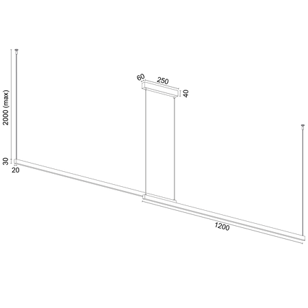 Lampa wisząca led podwójna regulowana, świecąca góra-dół MIAMI (8838) - Argon