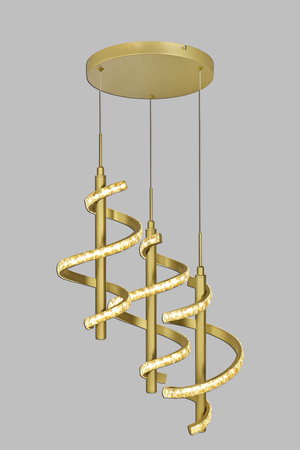 CLARET Spiralna lampa wisząca potrójna okrągła z dekoracyjnymi kryształami (9209-0315) - Aviano Lighting