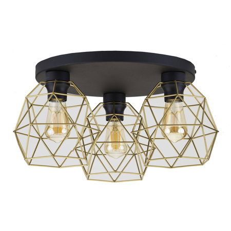 Lampa sufitowa GALAXY BLACK/GOLD 3 PŁ KOŁO (3458) - TK Lighting