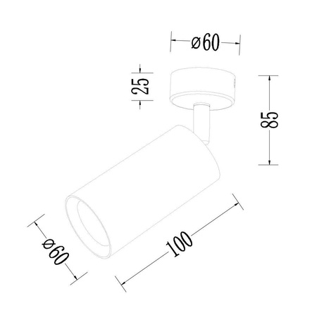 Oprawa Pipe Spot Czarny 1xGU10 (ML1156) - Milagro