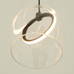 PENDANT LED LIGHT 6W 3000K METAL-SILICON-GLASS,BLACK-CLEAR GLASS (23080 Zambelis) - Zambelis