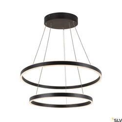 ONE DOUBLE PD DALI UP/DOWN, wewnętrzna oprawa wisząca LED, czarna, przełącznik CCT 3000/4000 K (1004767) - SLV