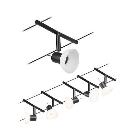 System linkowy zestaw Sheela max5x10W GU5,3 Czarny mat/Chrom 12V DC 60VA twszt/metal (PL94450) - Paulmann