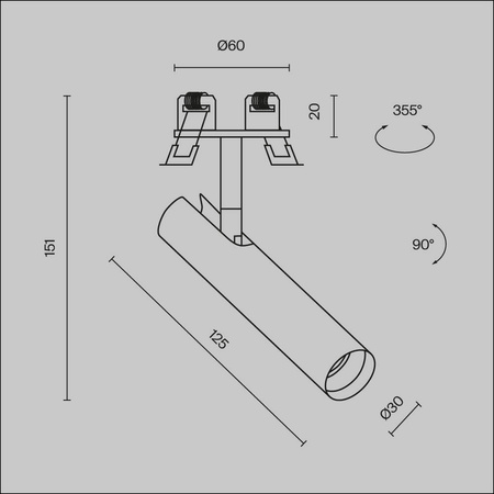 Lampa wpuszczana Focus T (C141RS-L125-6W3K-BBS) - Maytoni