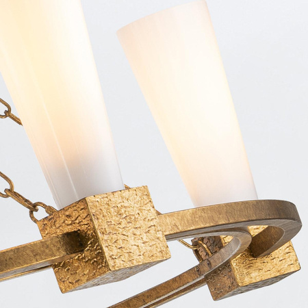 Żyrandol Kristy - 5 źródeł światła - Przecierane złoto (KRISTY5-DG-OPAL) - Elstead Lighting