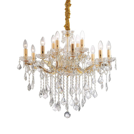 Złoty żyrandol FLORIAN SP12  (35611) Ideal Lux - 12 "świeczek"