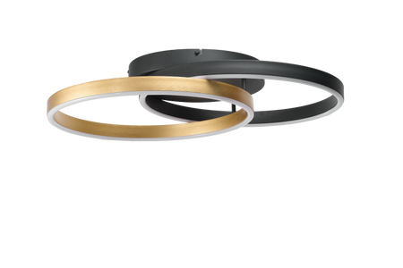 Nowoczesna lampa sufitowa czarno  złota HALO TOP 65+45 BK-GO (AZ6214) - Azzardo