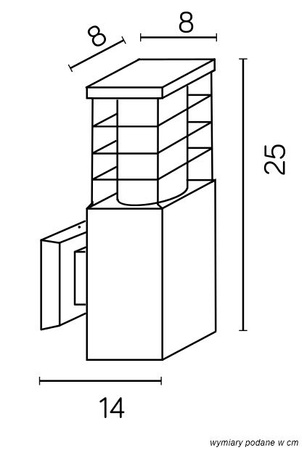 Kinkiet zewnętrzny (RADO II K BL) - SU-MA