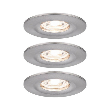  Oprawa wbudowana Nova mini Coin okrągła IP44 LED 3x4W 310lm Żelazo Szczotkowane/Aluminium (PL94301) - PAULMANN