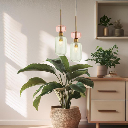 Szklana lampa wisząca MOLLY GREEN 1xE14 (ML1824) - Milagro