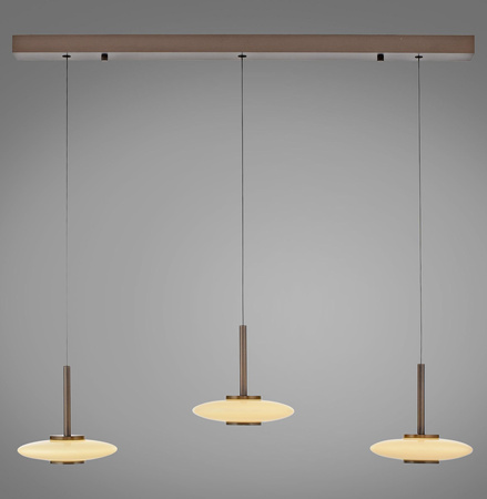 Ściemnialna lampa nad stół z płynną regulacją wysokości PURE VITRUM CIEMNOMETALOWO-BRĄZOWY (2083-34) - Paul Neuhaus