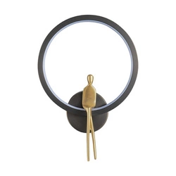 Lampa ścienna AMICI RING LED czarno złota 27 cm (ST-B3607 black) - Step into Design