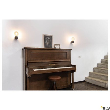 FITU CUBE, wewnętrzna lampa ścienna natynkowa, E27, czarna (1004738) - SLV