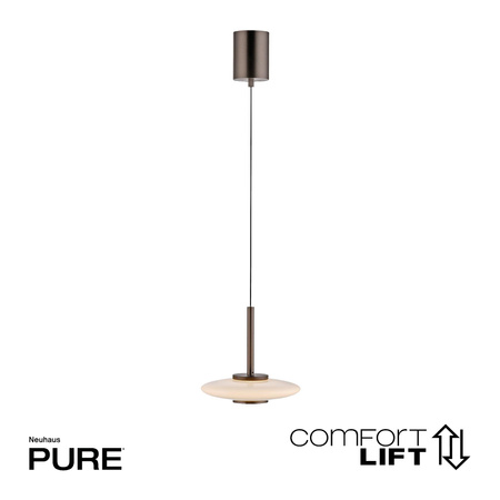 Ściemnialna lampa wisząca z płynną regulacją wysokości PURE VITRUM CIEMNOMETALOWO-BRĄZOWY (2053-34) - Paul Neuhaus