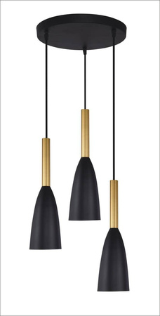 Wisząca Solin 3 talerz czarno/złota (LP-181/3P BK/GD) - Light Prestige
