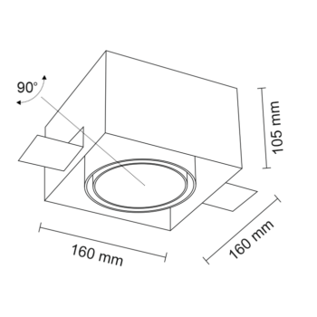Oprawa wpuszczana KOMORO (biały) (7322) - Shilo