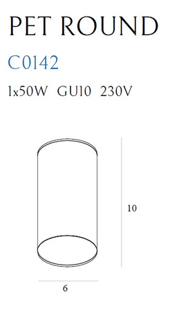 Lampa sufitowa PET ROUND kol. czarny (C0142) Max light