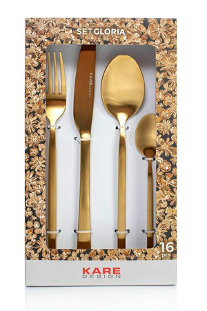 KARE zestaw sztućców GLORIA MATT GOLD 16 szt. (52631) - Kare Design