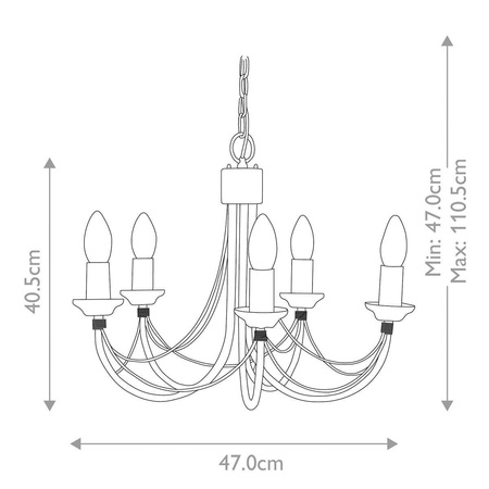Żyrandol Carisbrooke (CB5-BLACK) - Elstead Lighting