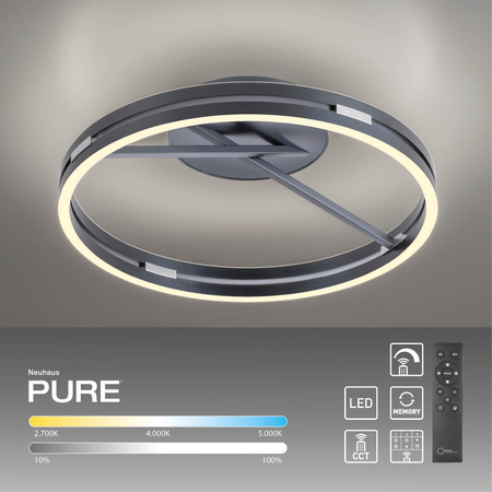 PURE LOOP LAMPA SUFITOWA SZARY (6552-15) - Paul Neuhaus