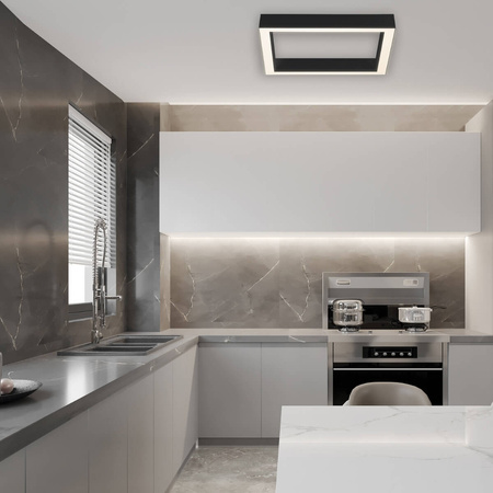 CEILING LIGHT SQUARED LED 72W BLACK (18148-B Zambelis) - Zambelis