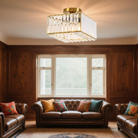 Kwadratowy plafon Vetro złoty 1xE27 (LP-2910/1C GD square) - Light Prestige