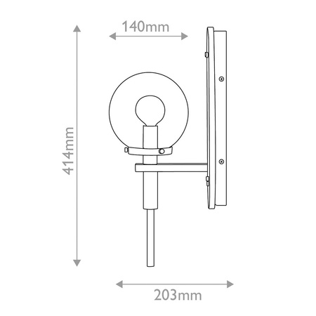 Kinkiet Gilda - IP44 - Czarny, klasyczny mosiądz (QN-GILDA-WB1-BK) - Quintiesse