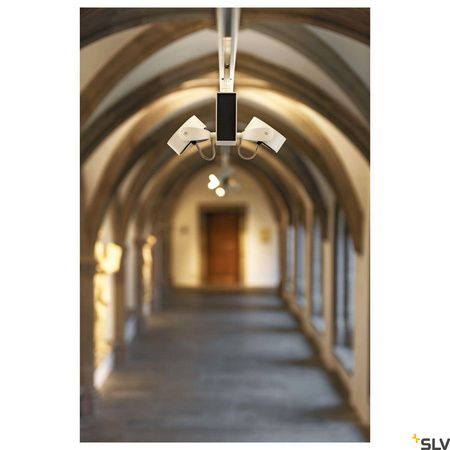 HELIA 50, reflektor do szyny 3-fazowej wysokonapięciowej, LED, 3000K, kolor biały, 35°, z adapterem 3-fazowym (152961) - SLV