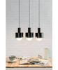 Lampa wisząca Enkel 3 z oplotem poliestrowym czarnym (EN3322P0) - Ummo