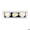 KADUX 3, lampa wpuszczana, trzypunktowa, QPAR51, prostokątna, biała matowa, maks. 150W, ze sprężynami zaciskowymi (115531) - SLV