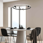 PENDANT LED LIGHT 39W + 4x5W 3000K ALUMINIUM -SILICON BLACK MATT (22013 Zambelis) - Zambelis