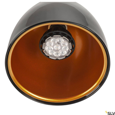 1~ PARA CONE 14, QPAR51, lampa do systemu 1-fazowego, kolor czarny/złoty, z adapterem 1-fazowym (1002873) - SLV