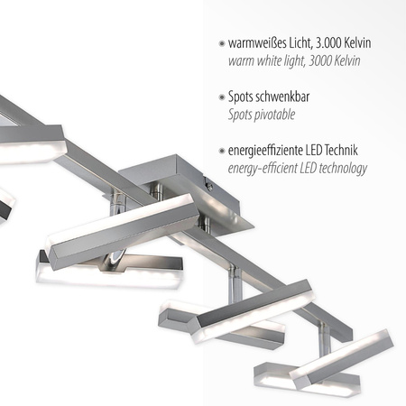 RICO LAMPA SUFITOWA STALOWY (11278-55) - Paul Neuhaus