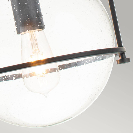 Lampa wisząca Somerset - 1 źródło światła - Przezroczyste szkło - Czarna (QN-SOMERSET-P-C-BK) - Quintiesse