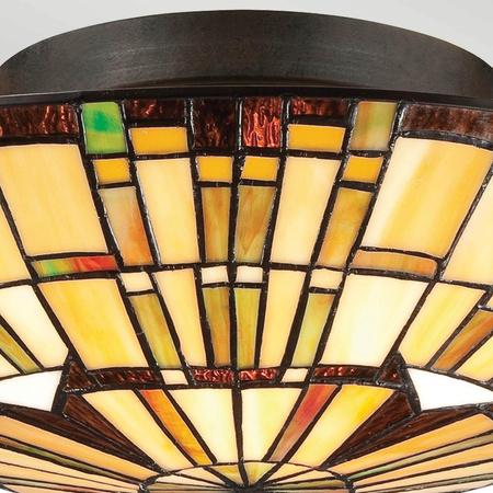 Lampa w stylu Tiffany - Plafon Reed Valiant brąz (QZ-REED-F-VB) - Elstead Lighting