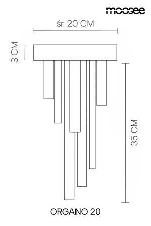 MOOSEE lampa sufitowa / plafon ORGANO 20  złota (MSE1501100596) - Moosee