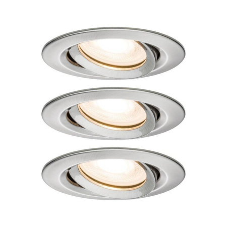 Oprawa wbudowana Nova premium IP65 ruchoma LED 3x7W 230V GU10 51mm Żelazo Szczotkowane (PL92900) - PAULMANN