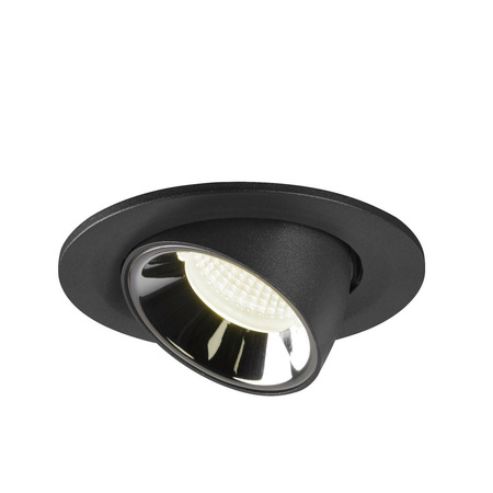 NUMINOS® GIMBLE S, oprawa sufitowa wpuszczana czarna/chromowana 3000 K 20° (1005887) - SLV