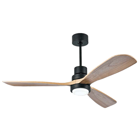 PENDANT FAN BLACK NATURAL WOOD LED 15W (19141 Zambelis) - Zambelis