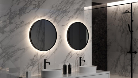 Lustro okrągłe RONDA PLUS w ramie z oświetleniem LED - MCJ