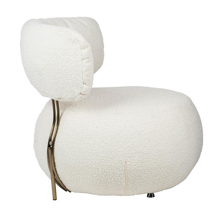 Fotel LOW TEDDY biały - stal (KH1301100130) - King Home