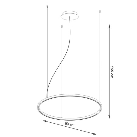 Lampa wisząca RISA 90 czarny LED 3000K (TH.275) - Thoro Lighting