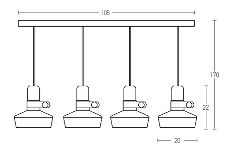 PENDANT LIGHT 4XE27 MAX 40W WHITE (1993-W Zambelis) - Zambelis