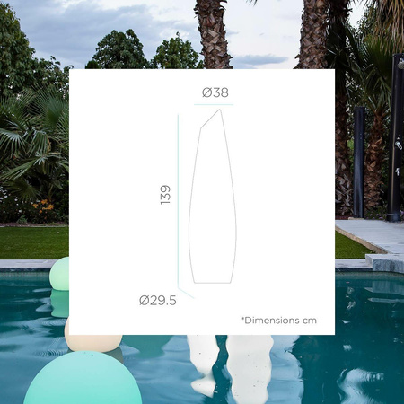 NEW GARDEN lampa ogrodowa FREDO 140       BATTERY TUBE biała (LUMFD140TWLNW) - New Garden